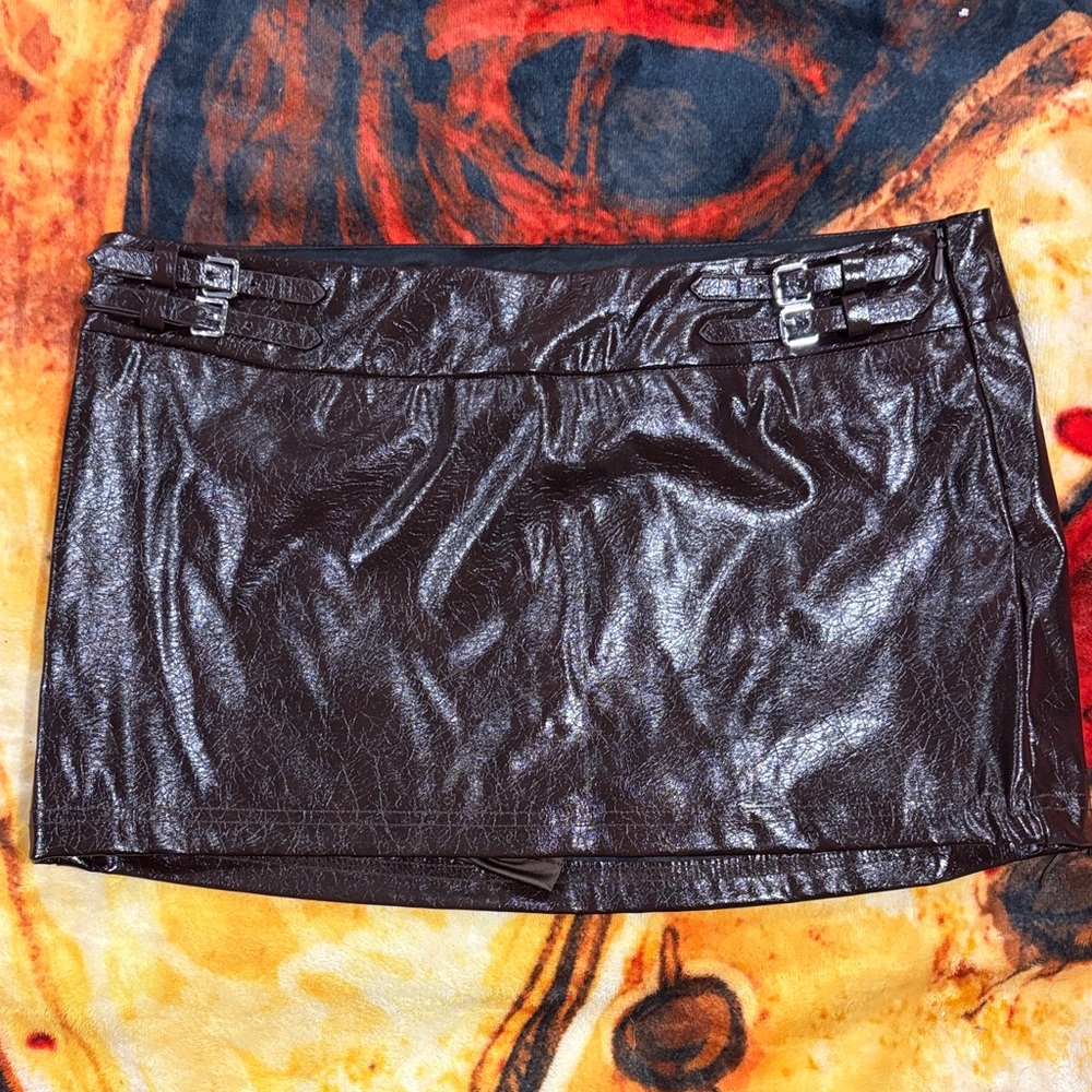 Faux Leather Mini Skirt